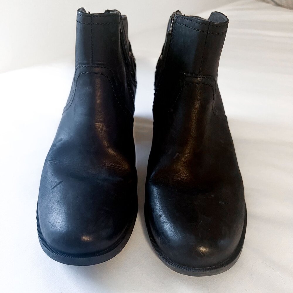 TEVA Foxy Ankle Boot Heeled Black Leather Women’s Waterproof Bootie Sz 9 / 40 - Picture 8 of 14